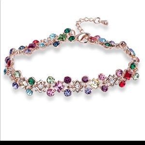 Multi color Swarovski gemstone bracelet.